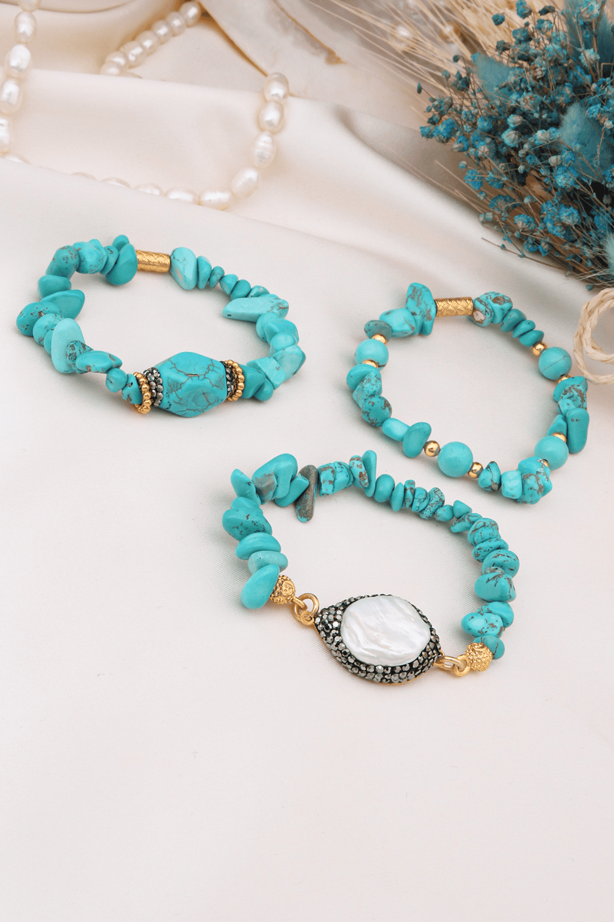 Turquoise & Pearl Bracelet