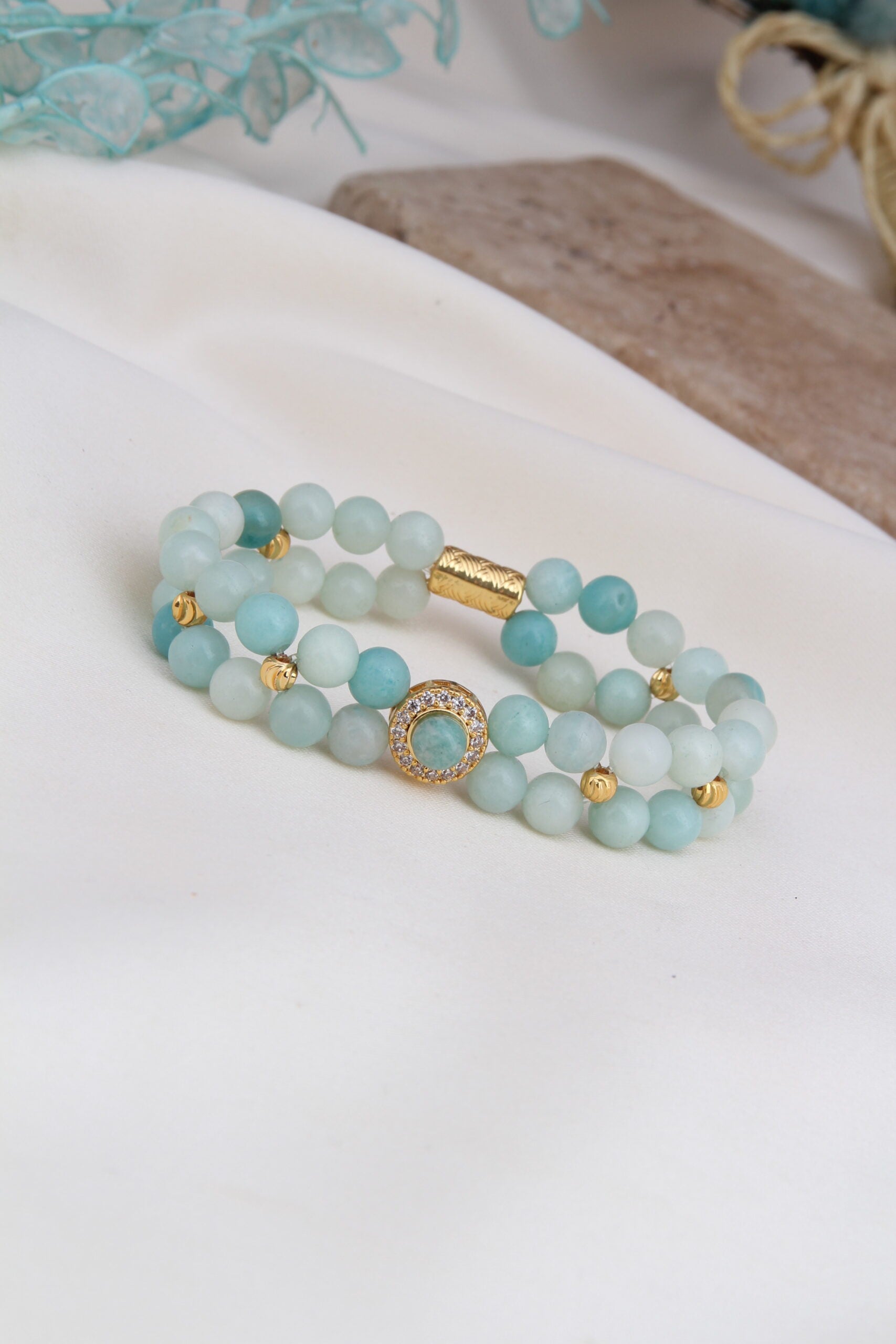 Amazonite & Zircon Bracelet
