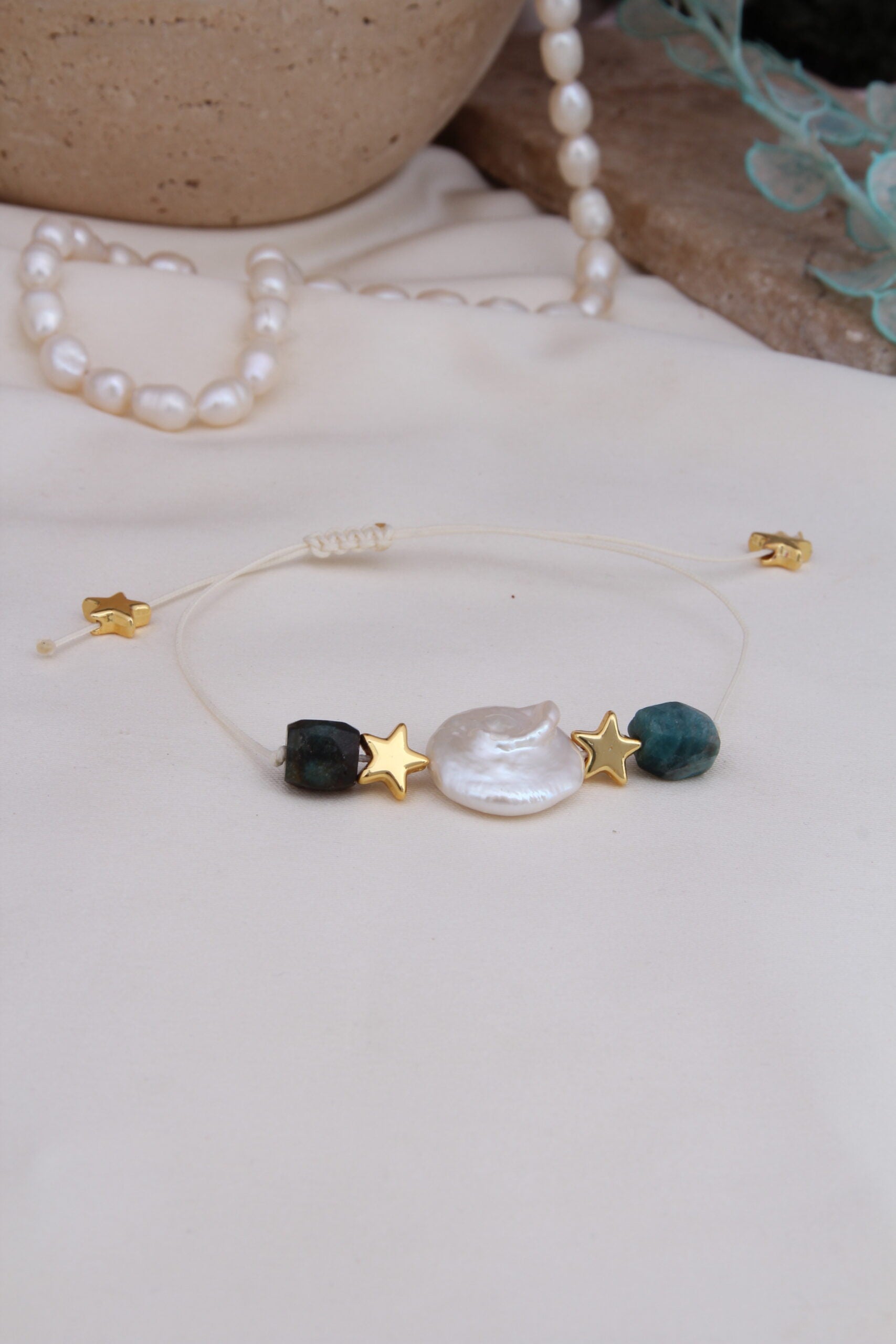 Apatite & Pearl Bracelet