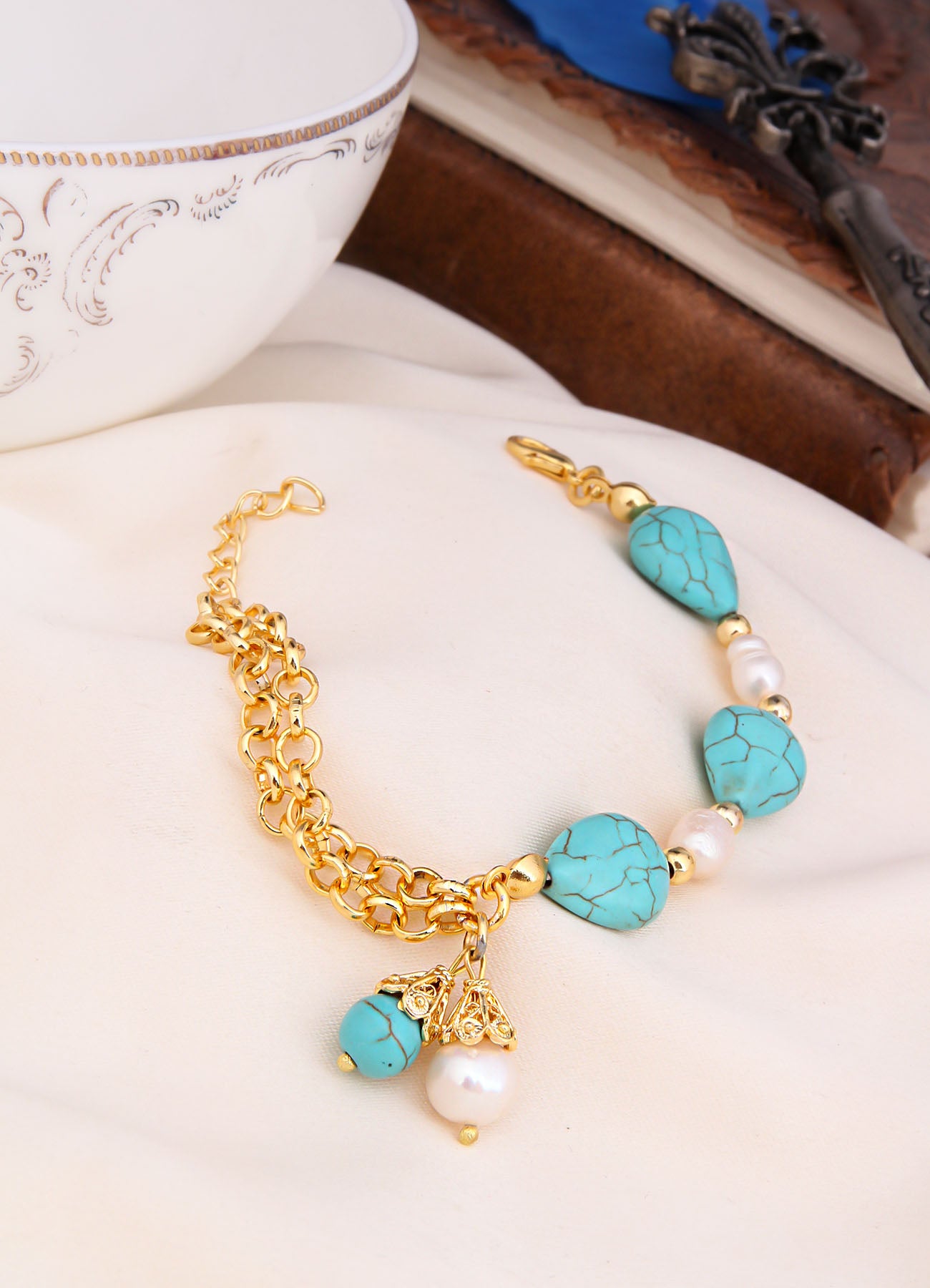 Turquoise & Pearl Bracelet