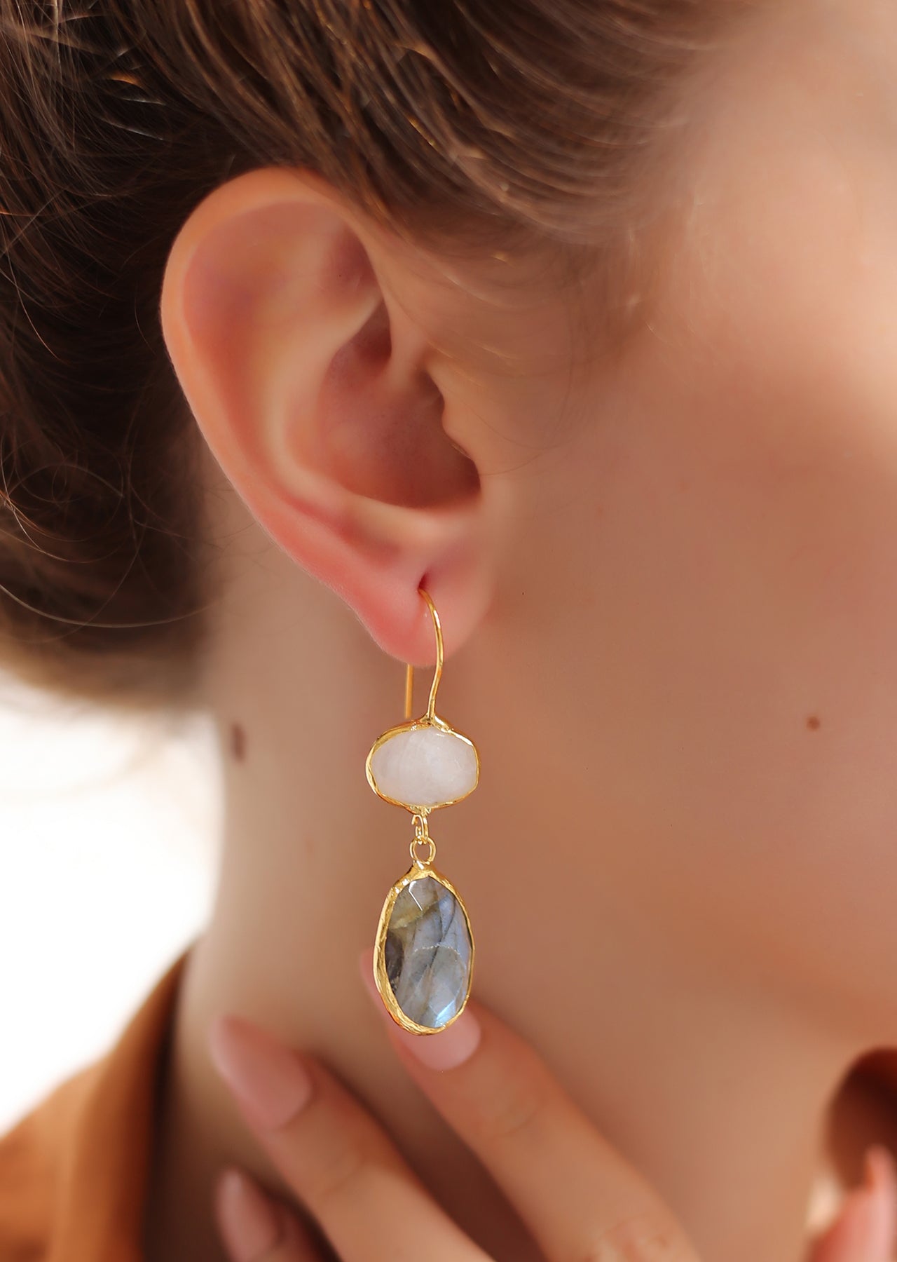 Moonstone & Labradorite Earring