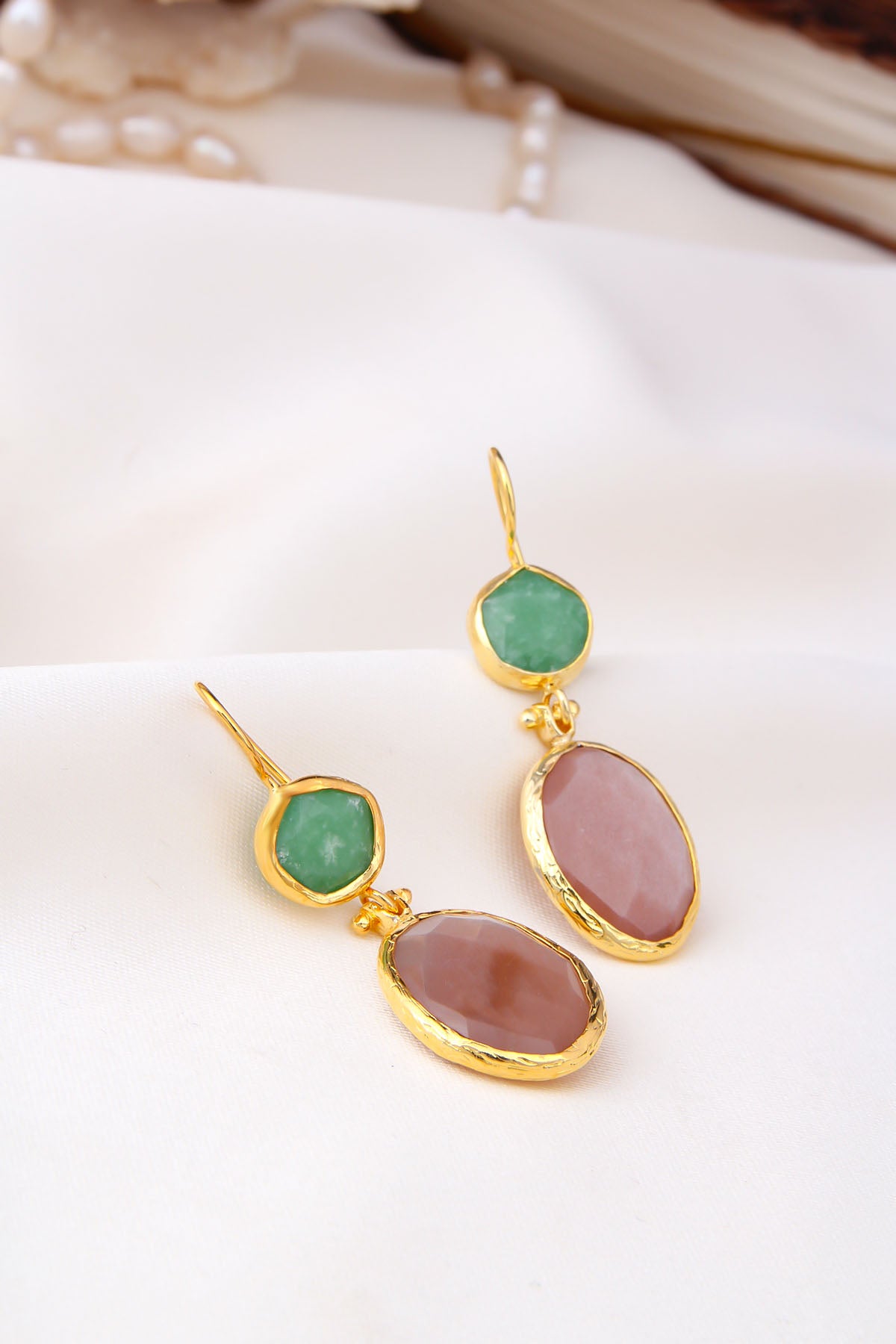 Amazonite & Sun Stone Earring