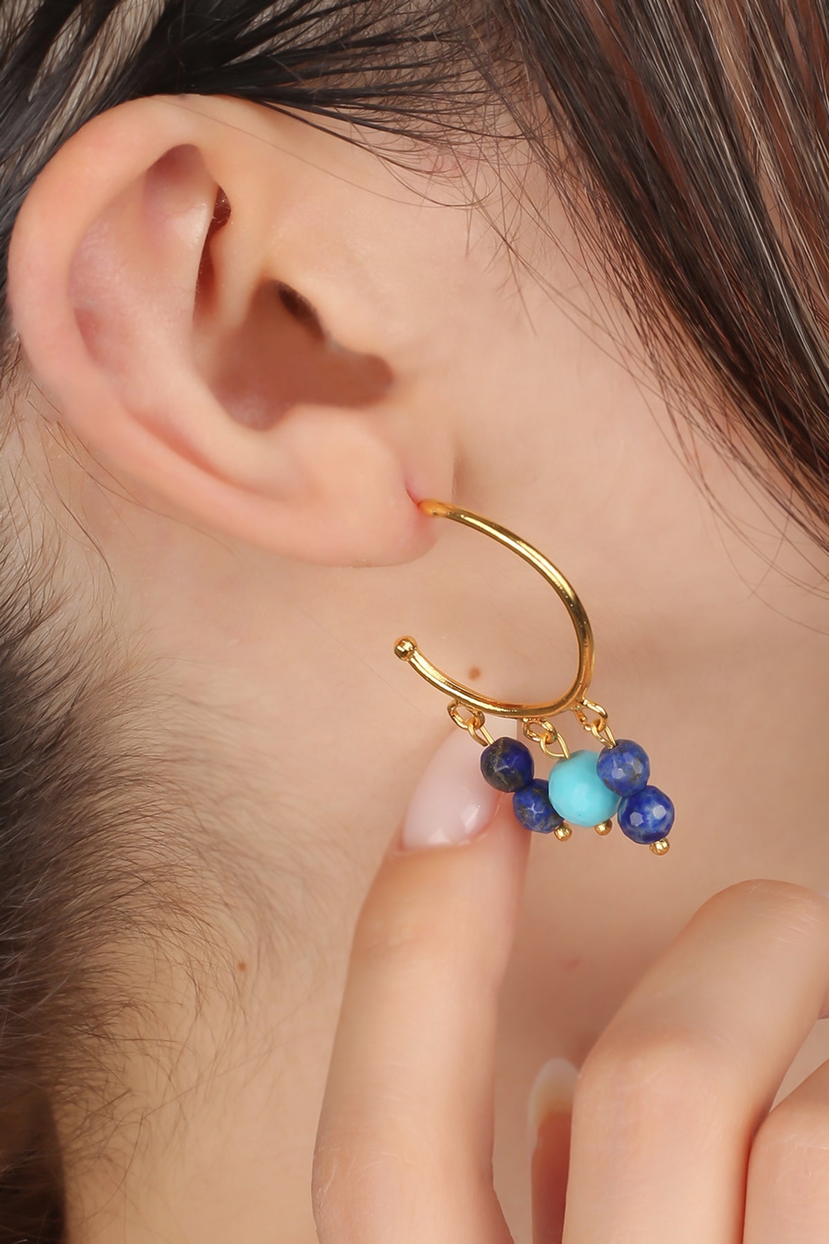 Lapis & Turquoise Boucles d'oreilles