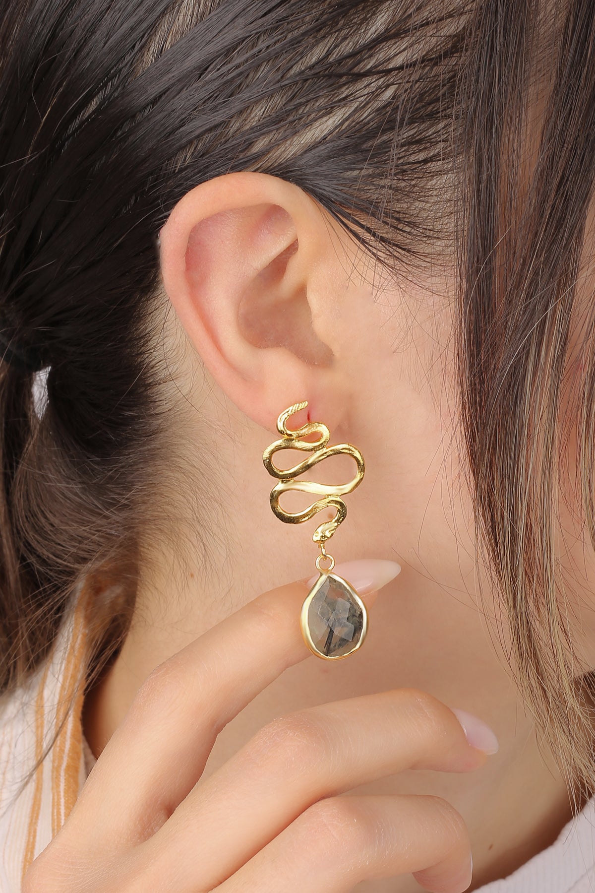 Prehnite Boucles d'oreilles