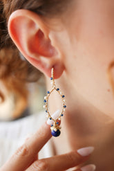 Pearl & Saphire Boucles d'oreilles