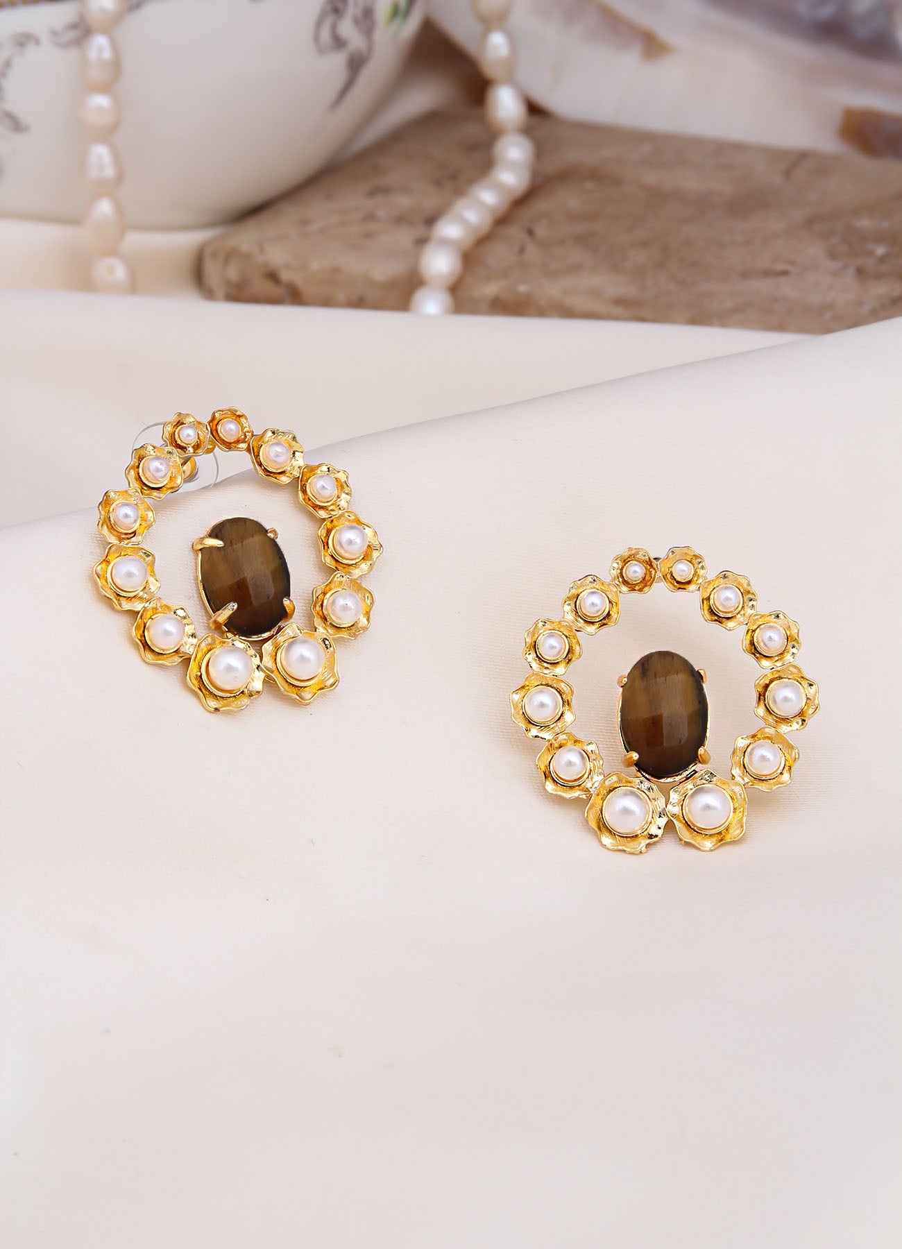 Tiger Eyes Earring