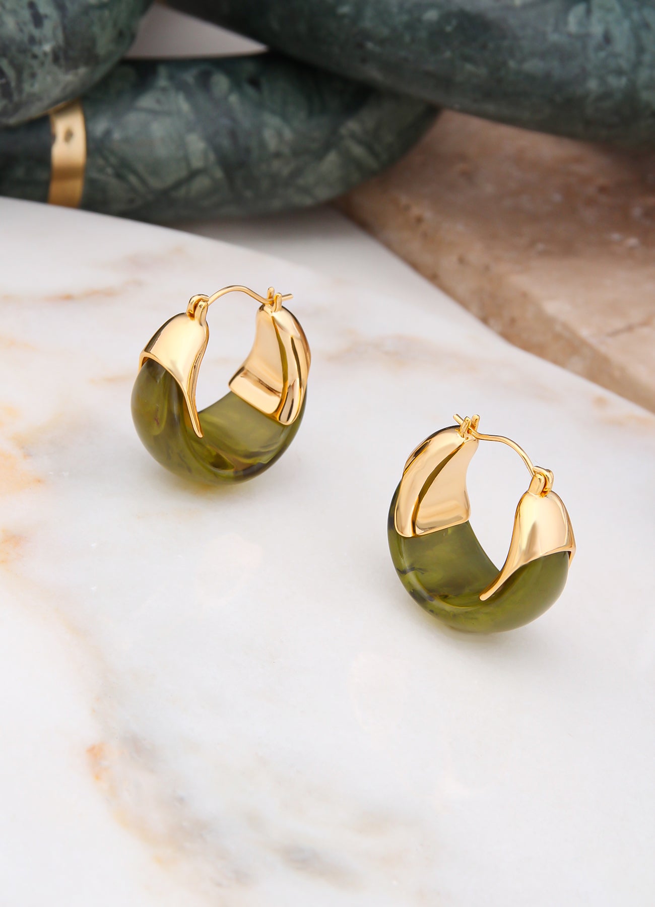 Prehnite Boucles D'oreilles