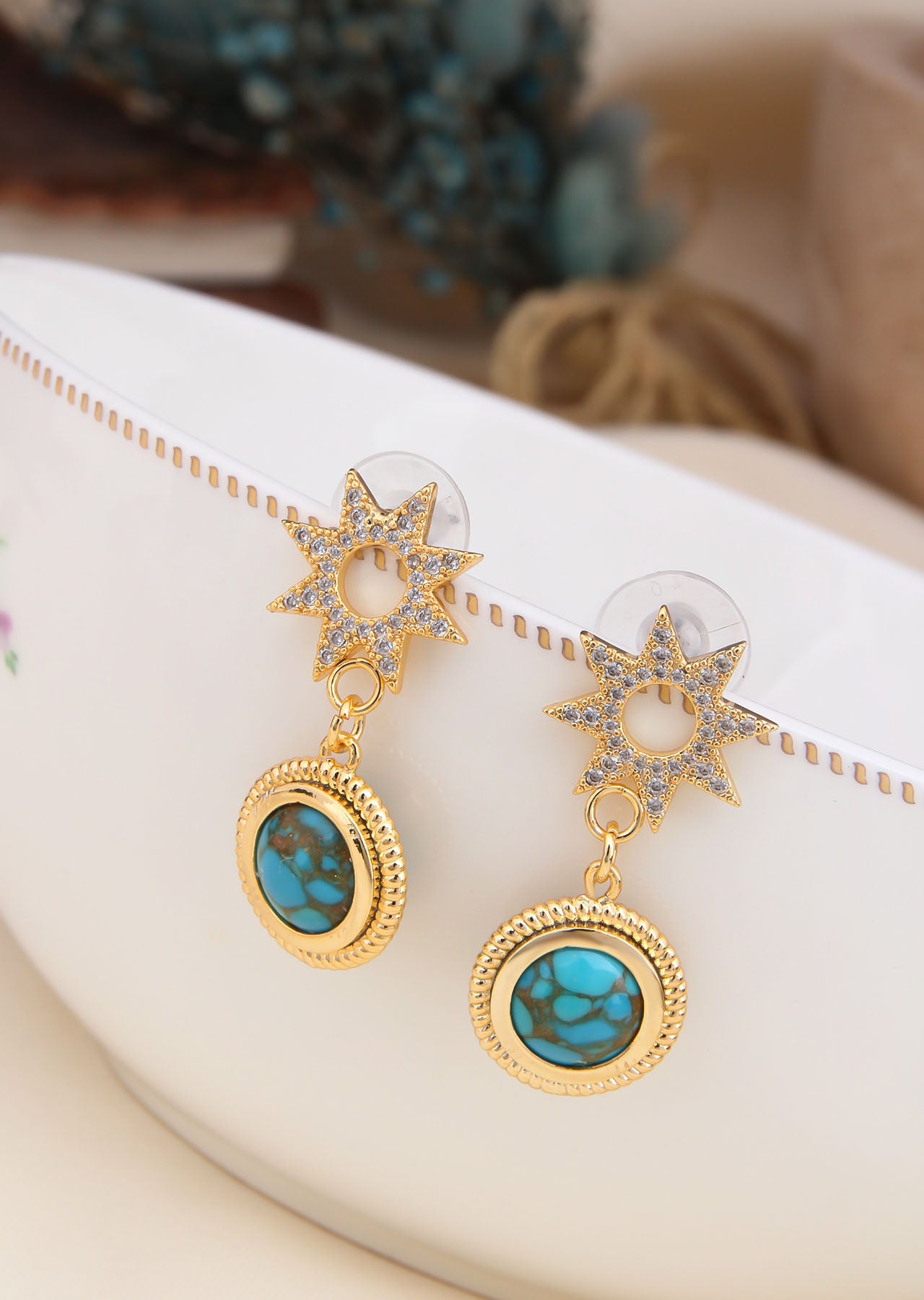 Zircon & Turquoise Earring