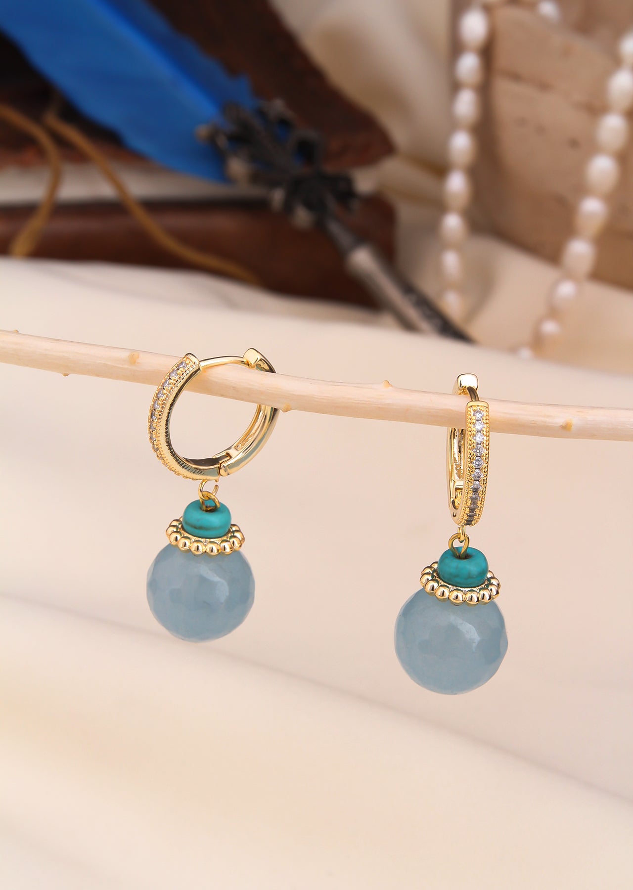 Zircon & Aquamarine Earring