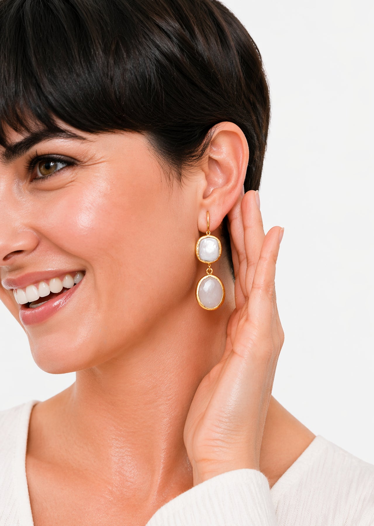 Pearl & Moonstone Earring
