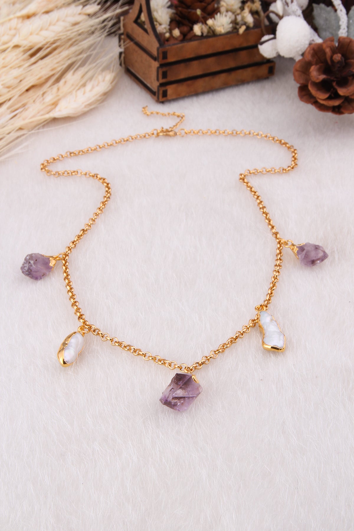 Amethyst & Pearl Necklace