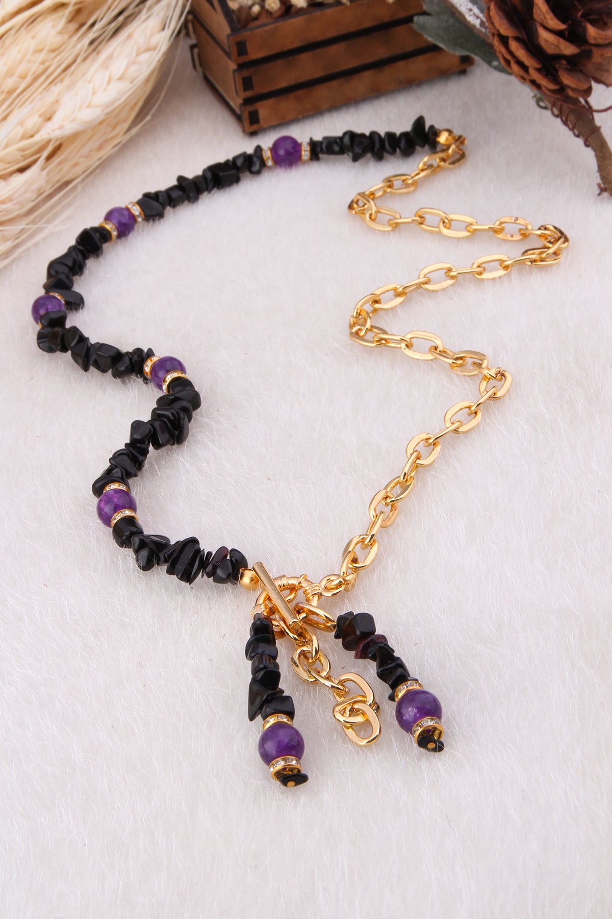 Onix & Amethyst Necklace