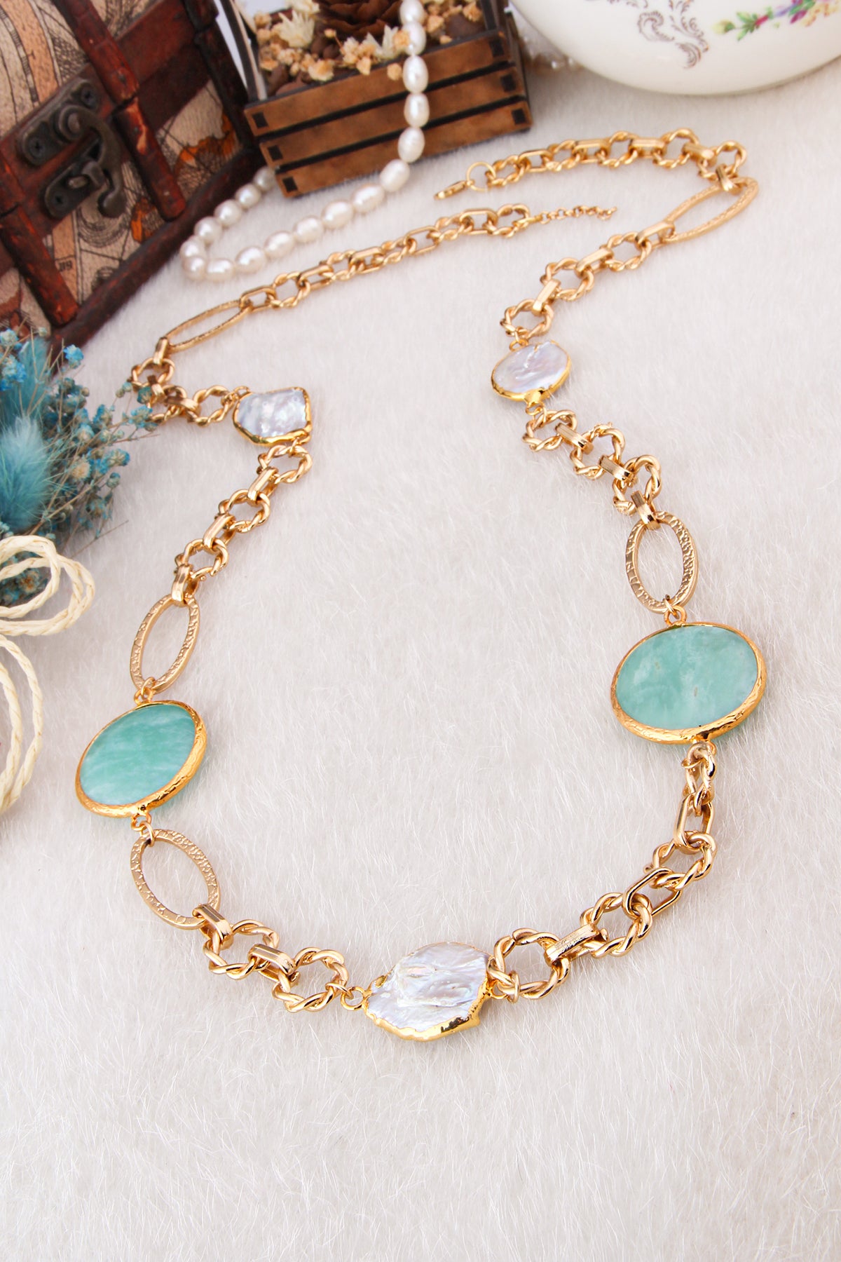 Pearl & Amazonite Necklace