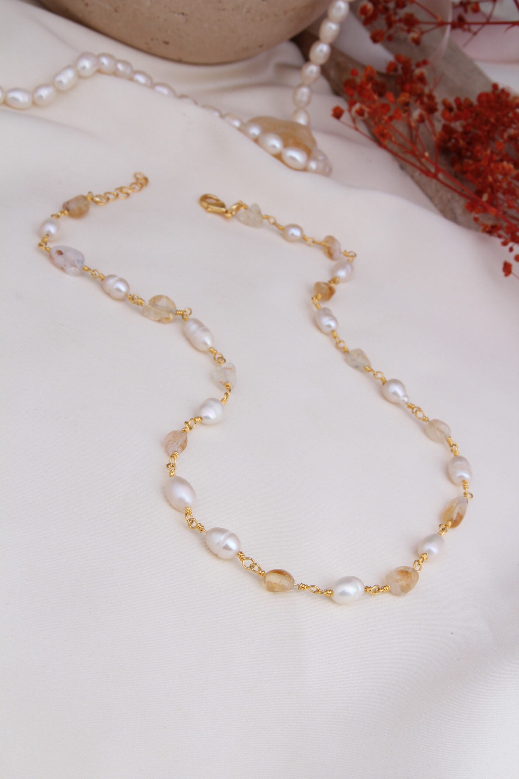 Citrine & Pearl Collier