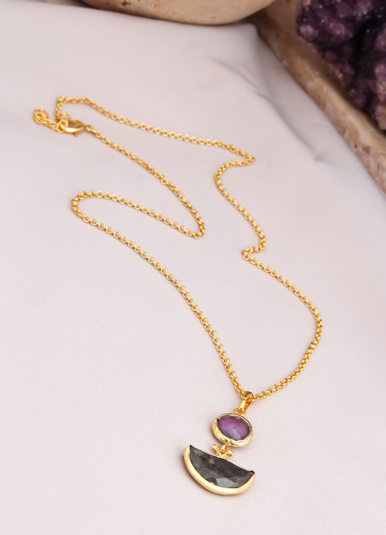 Labradorite & Amethyst Collier