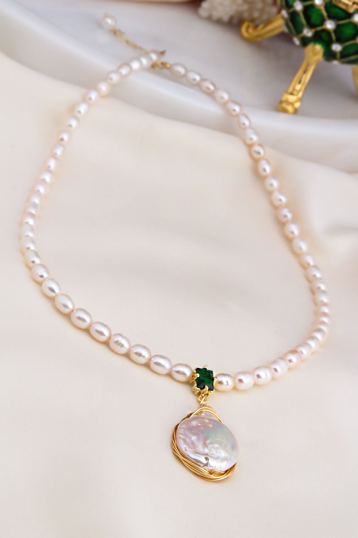 Pearl & Zircon Necklace