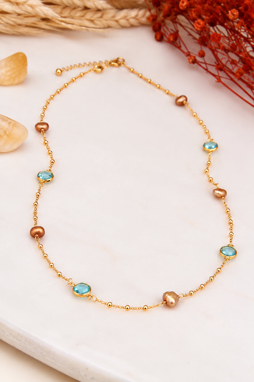 Pearl & Zircon Necklace