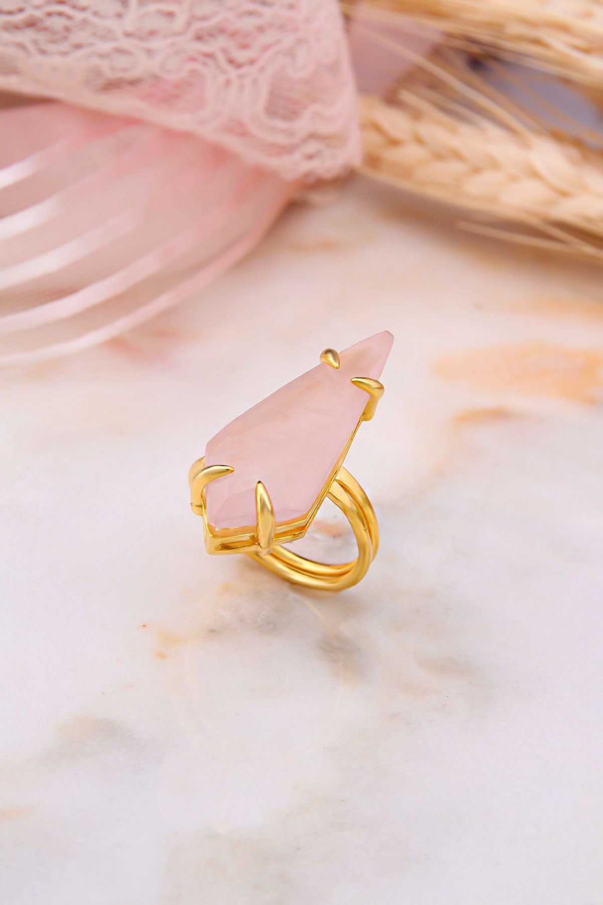 Pink Quartz Ring
