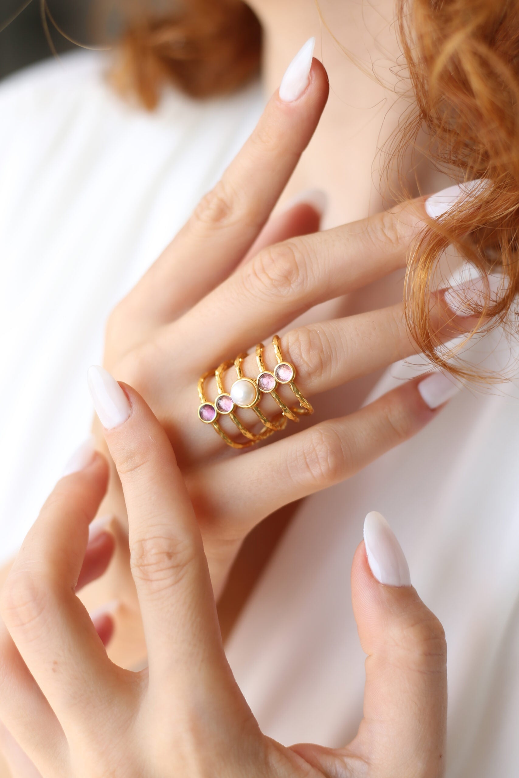 Amethyst & Pearl Ring