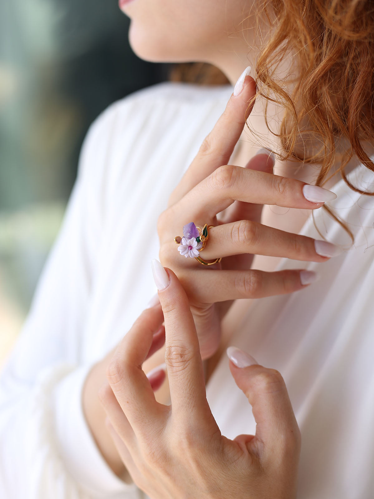 Amethyst & Zircon Ring