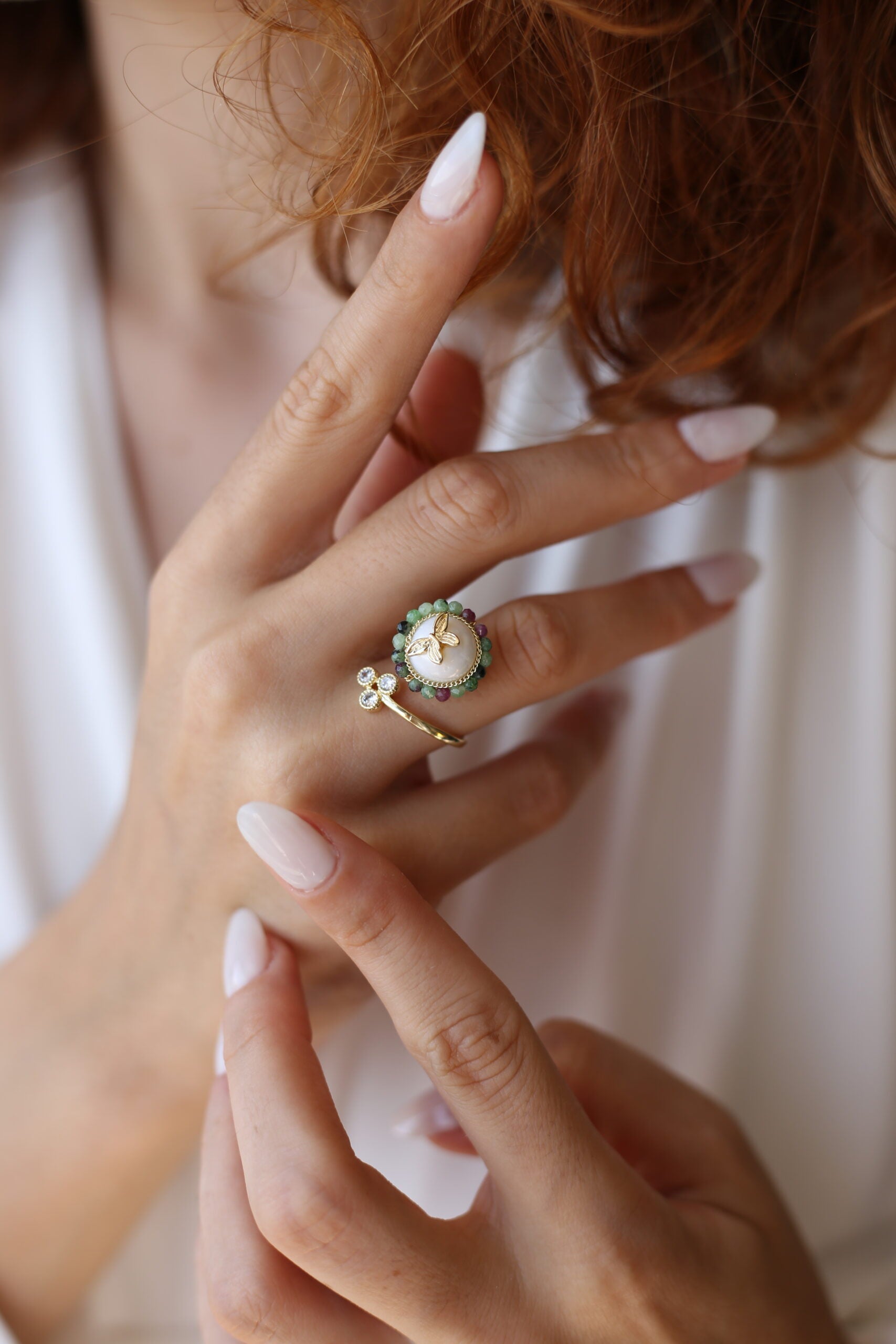 Pearl & Zircon Ring
