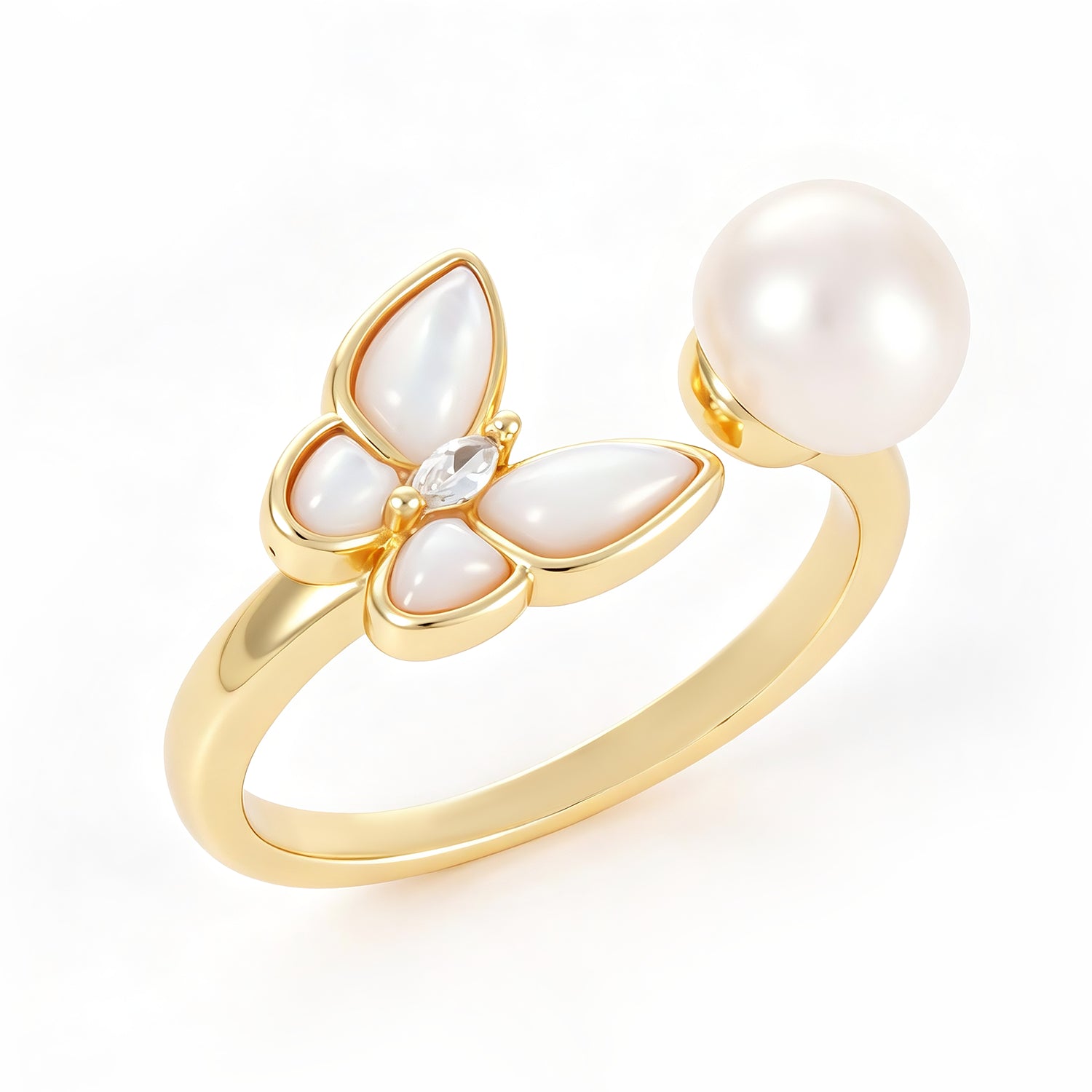 Pearl & Zircon Ring