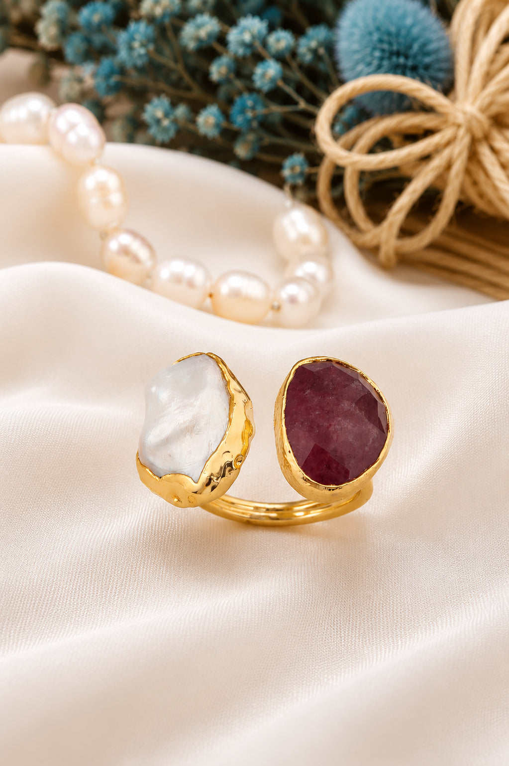 Pearl & Agate Ring
