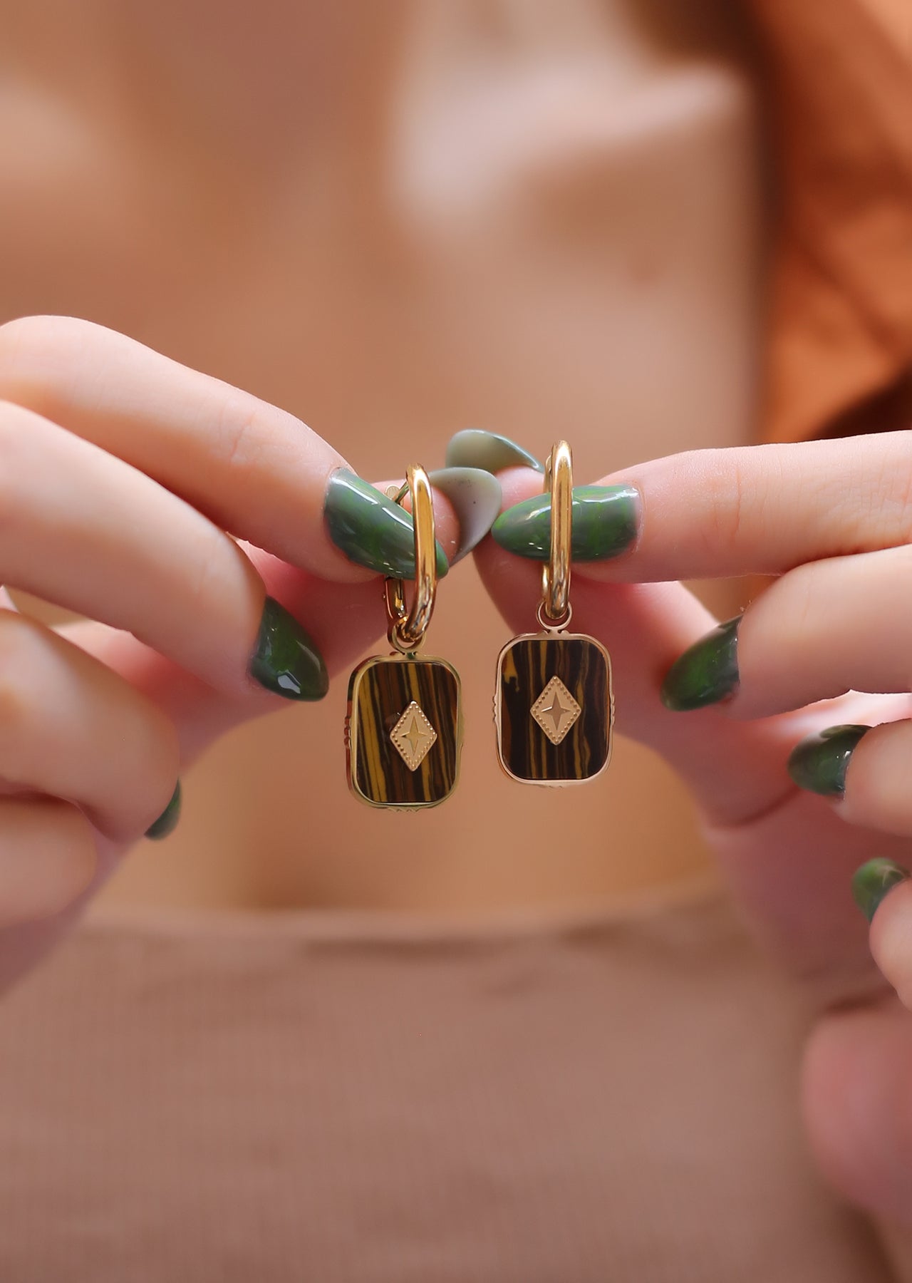 Tiger Eyes Earring
