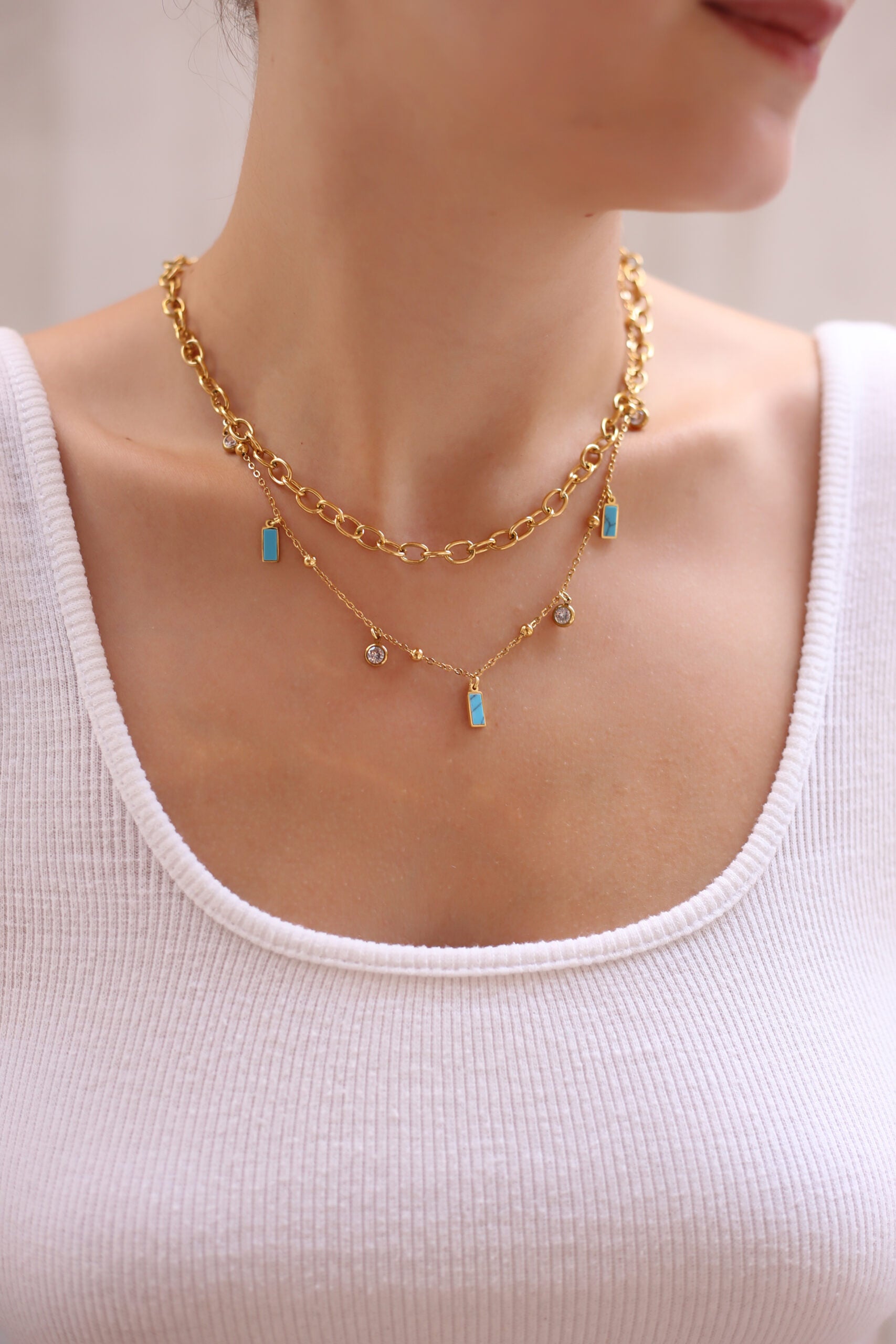 Zircon & Turquoise Necklace