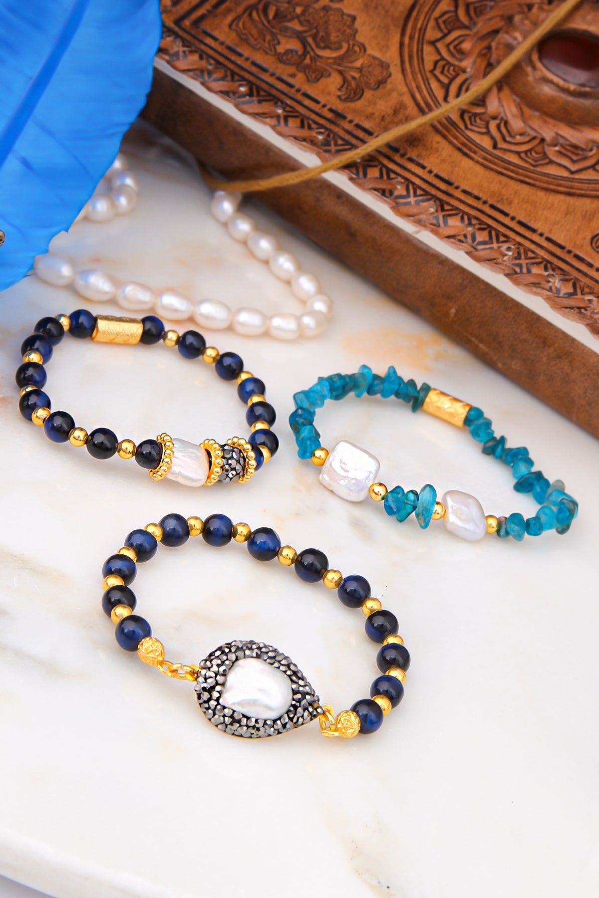 Apatite & Tiger Eyes Bracelets