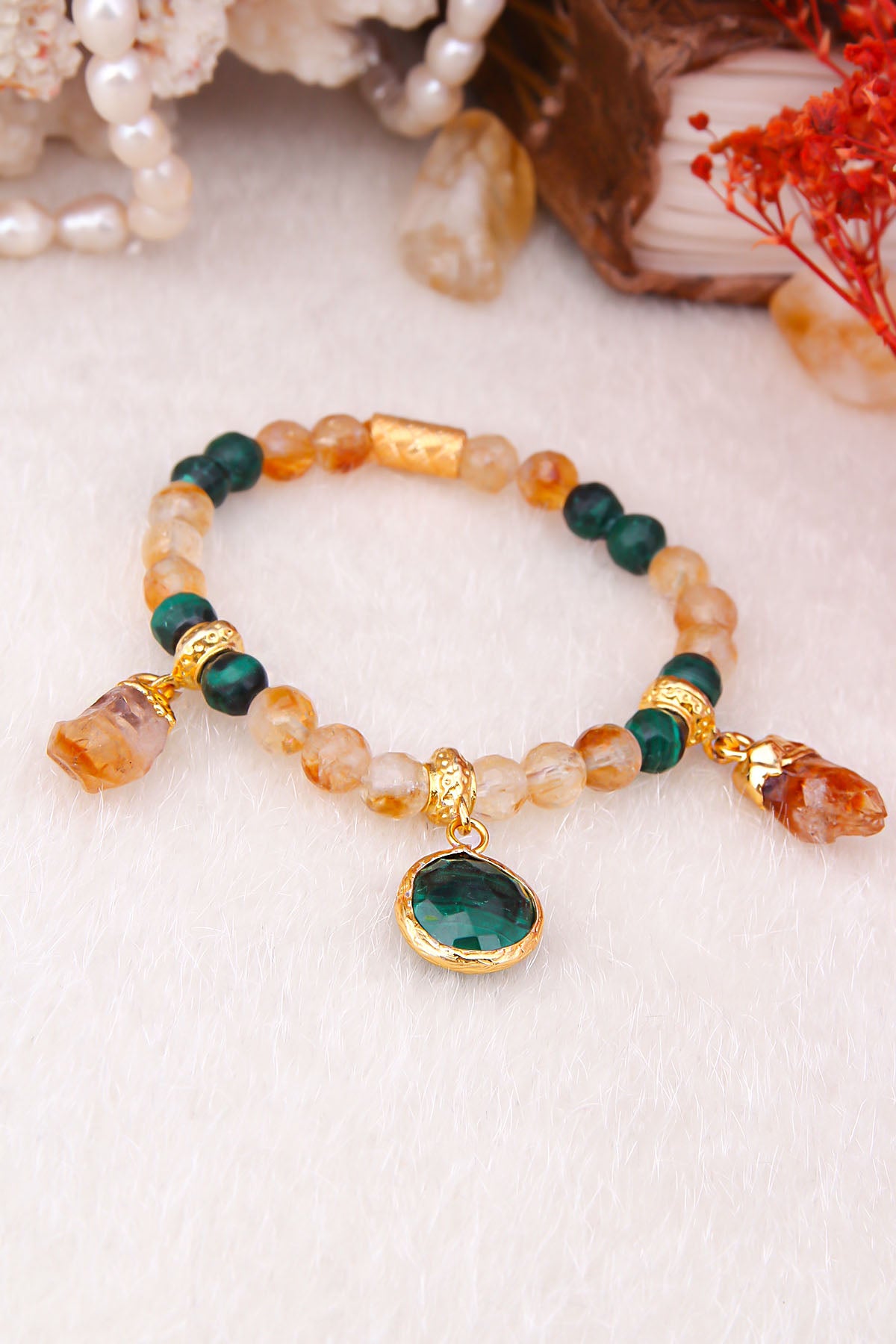 Malahite & Citrine Bracelets