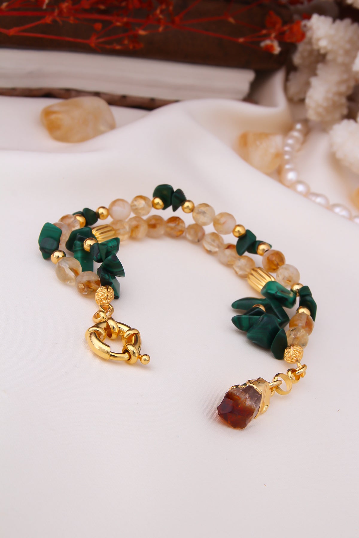 Citrine & Malahite Bracelets