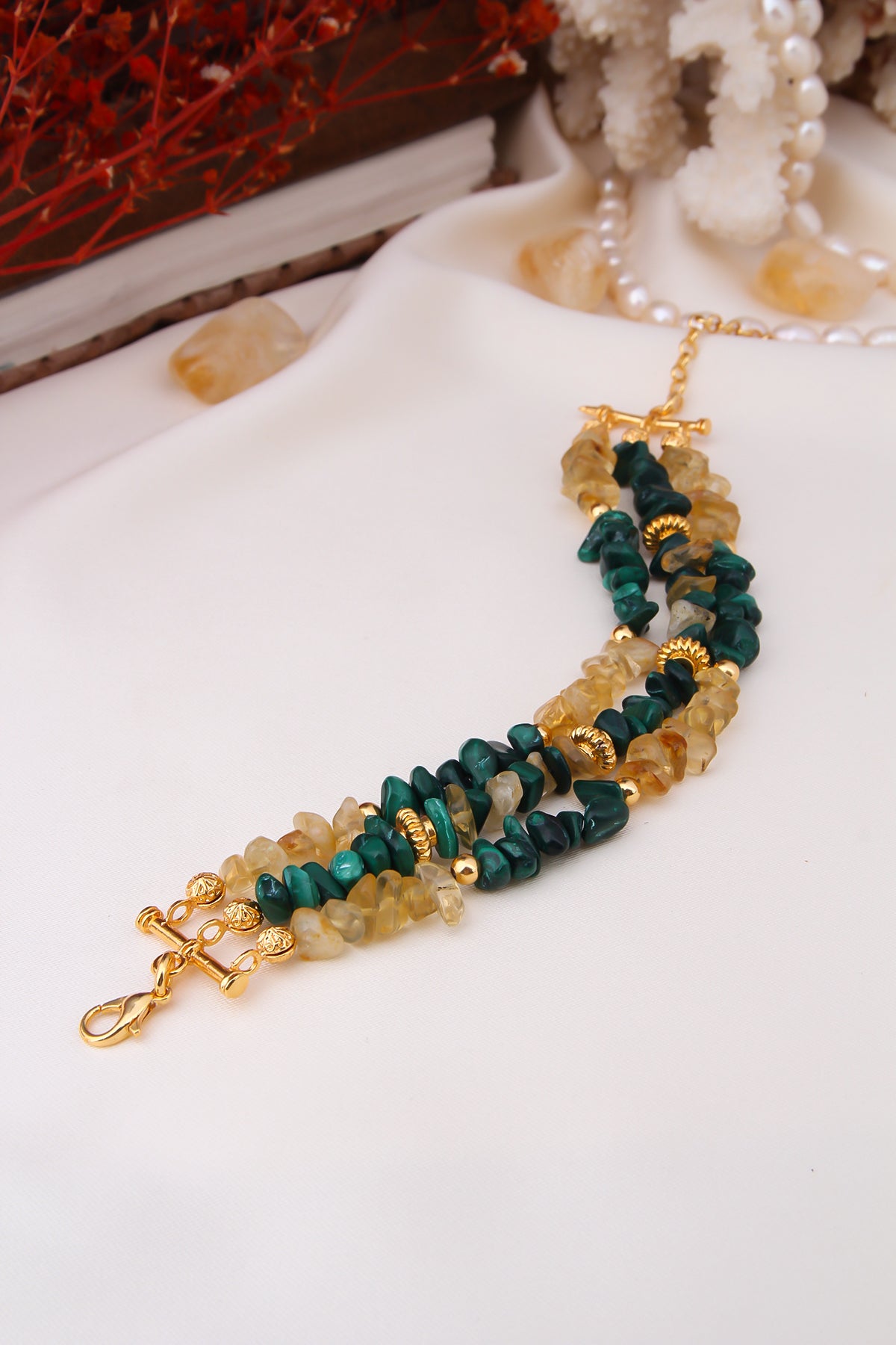 Citrine & Malahite Bracelets