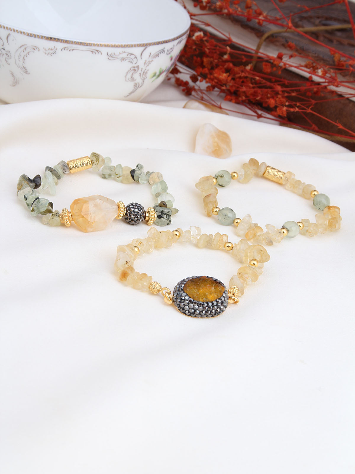 Citrine & Prinhite Bracelet