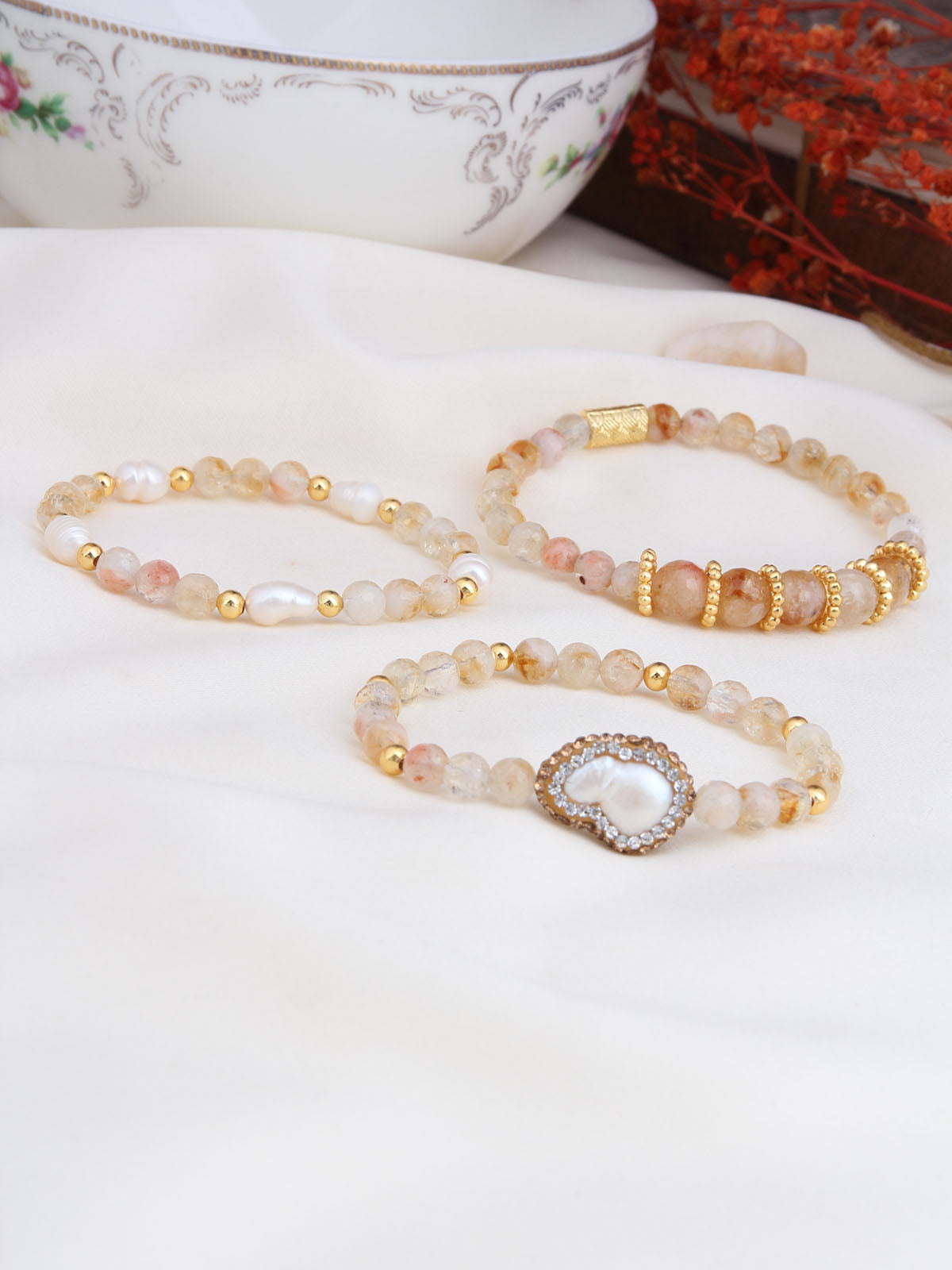 Citrine & Pearl Bracelet