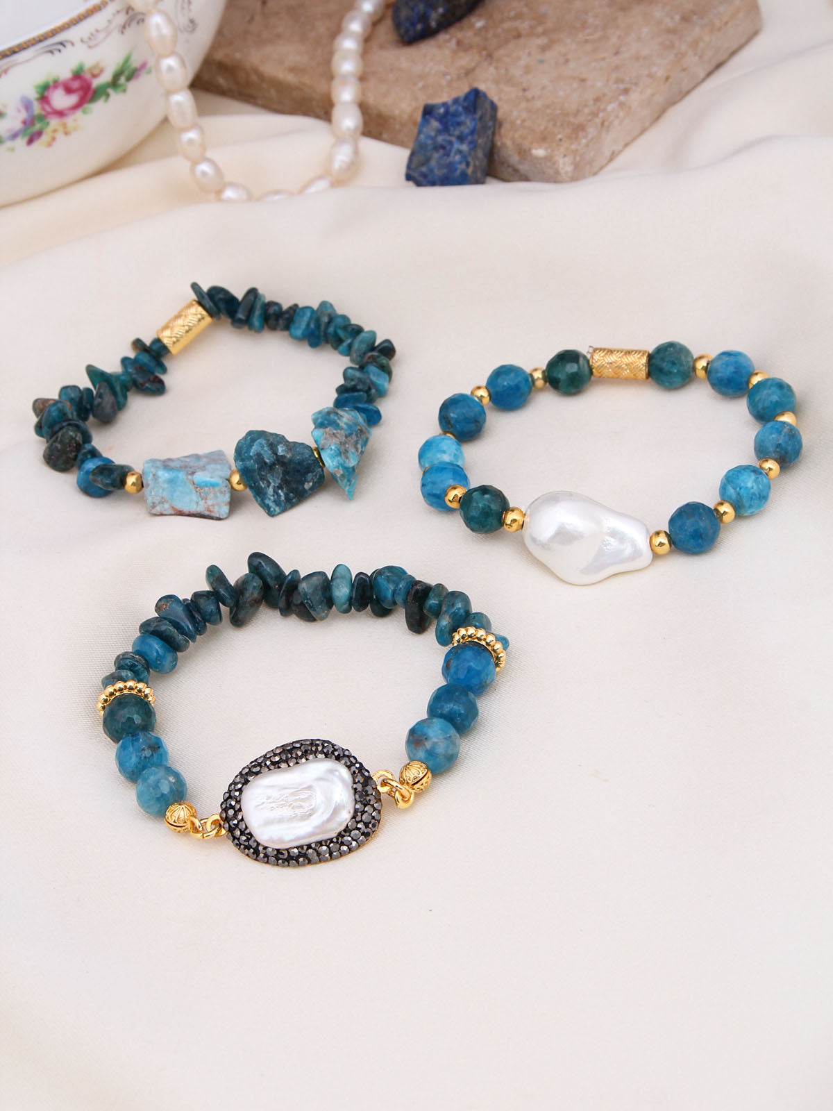 Lapis & Pearl Bracelet