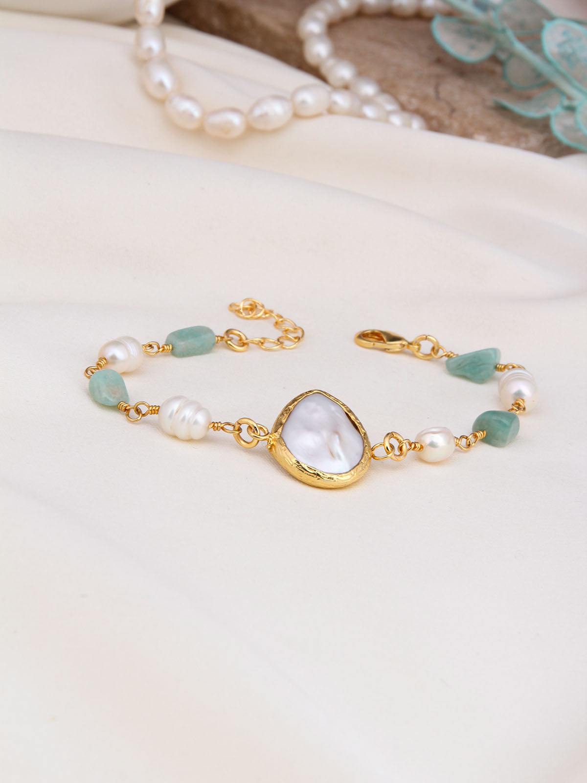 Amazonite & Pearl Bracelet