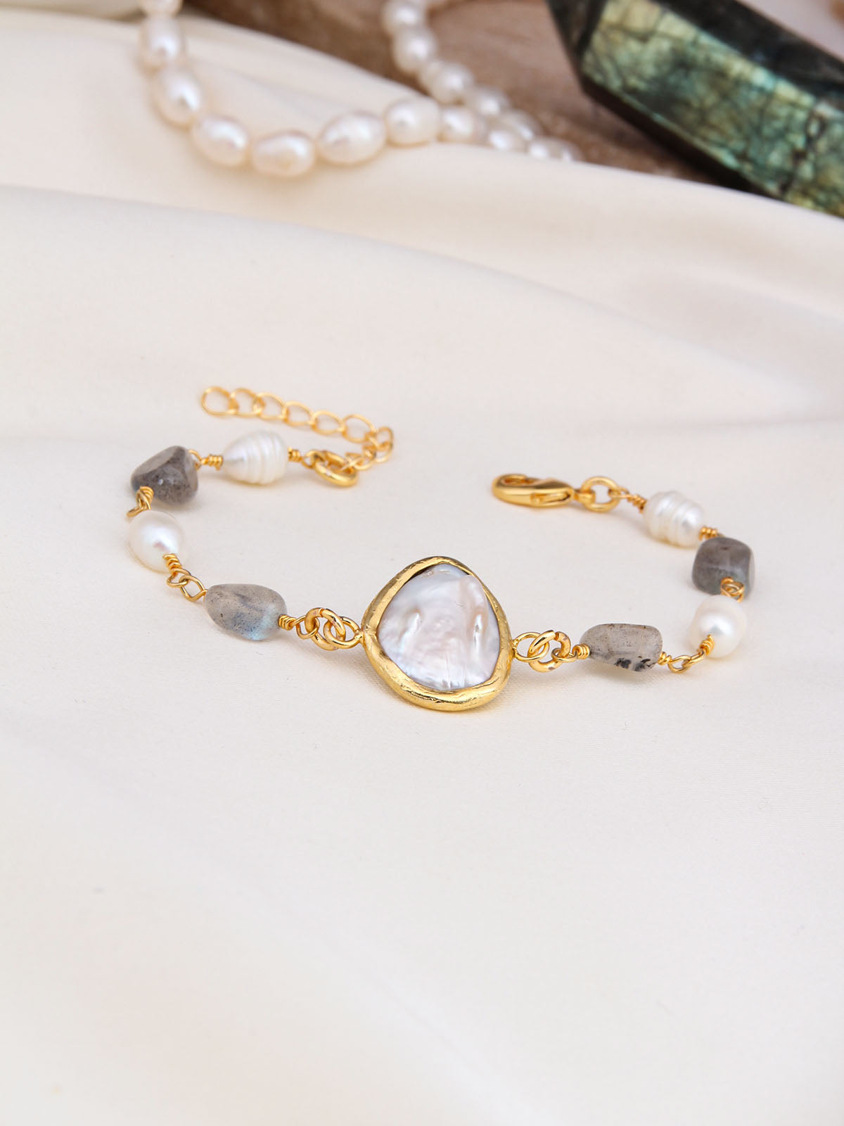 Labradorite & Pearl Bracelet