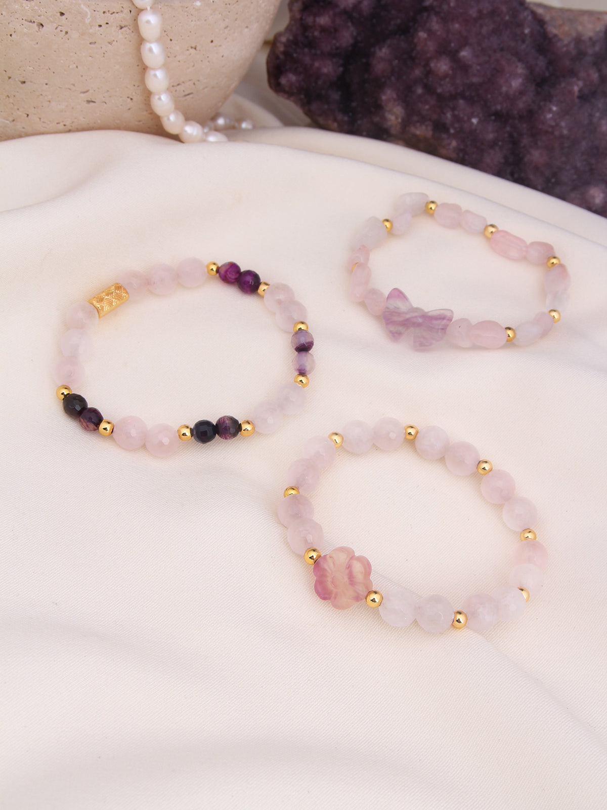 Pink Quartz Bracelets