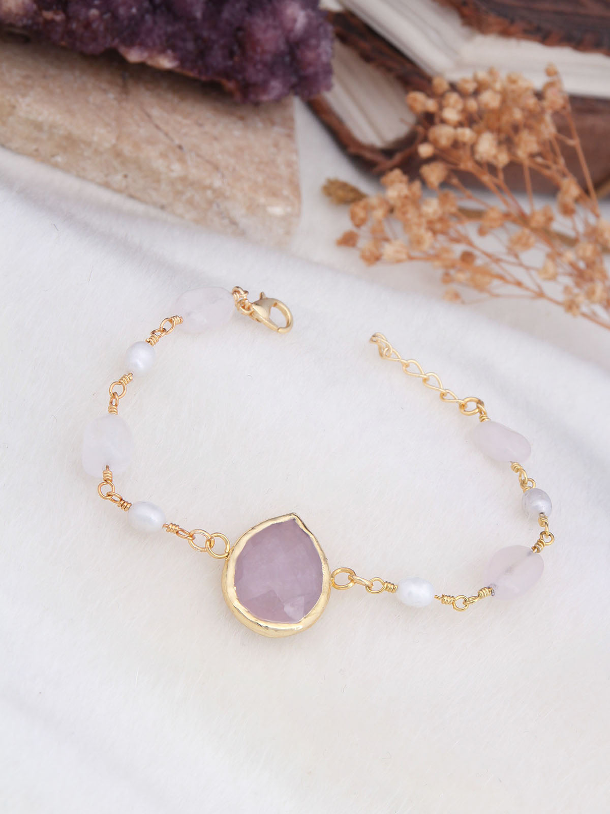 Pink Quartz & Pearl Bracelets
