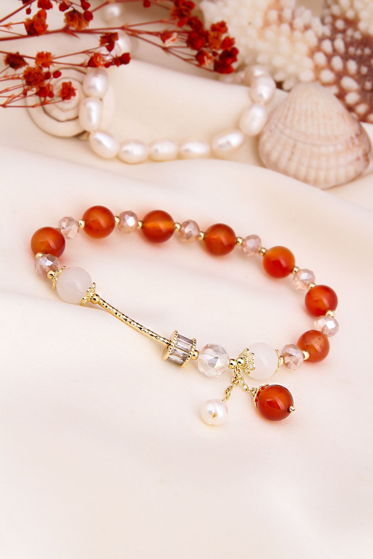 Cat Eye & Pearl Bracelet