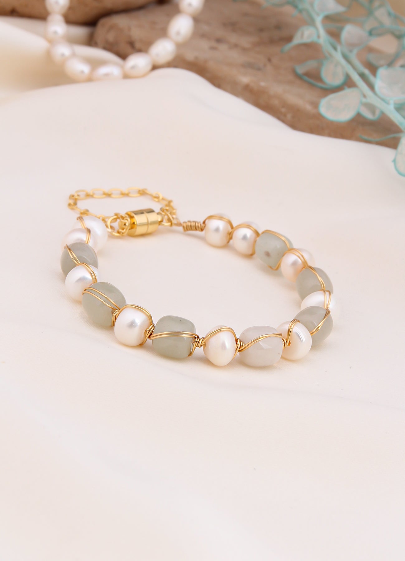 Amazonite & Pearl Bracelet