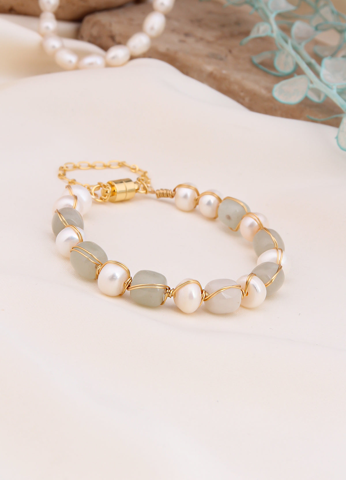Amazonite & Pearl Bracelet