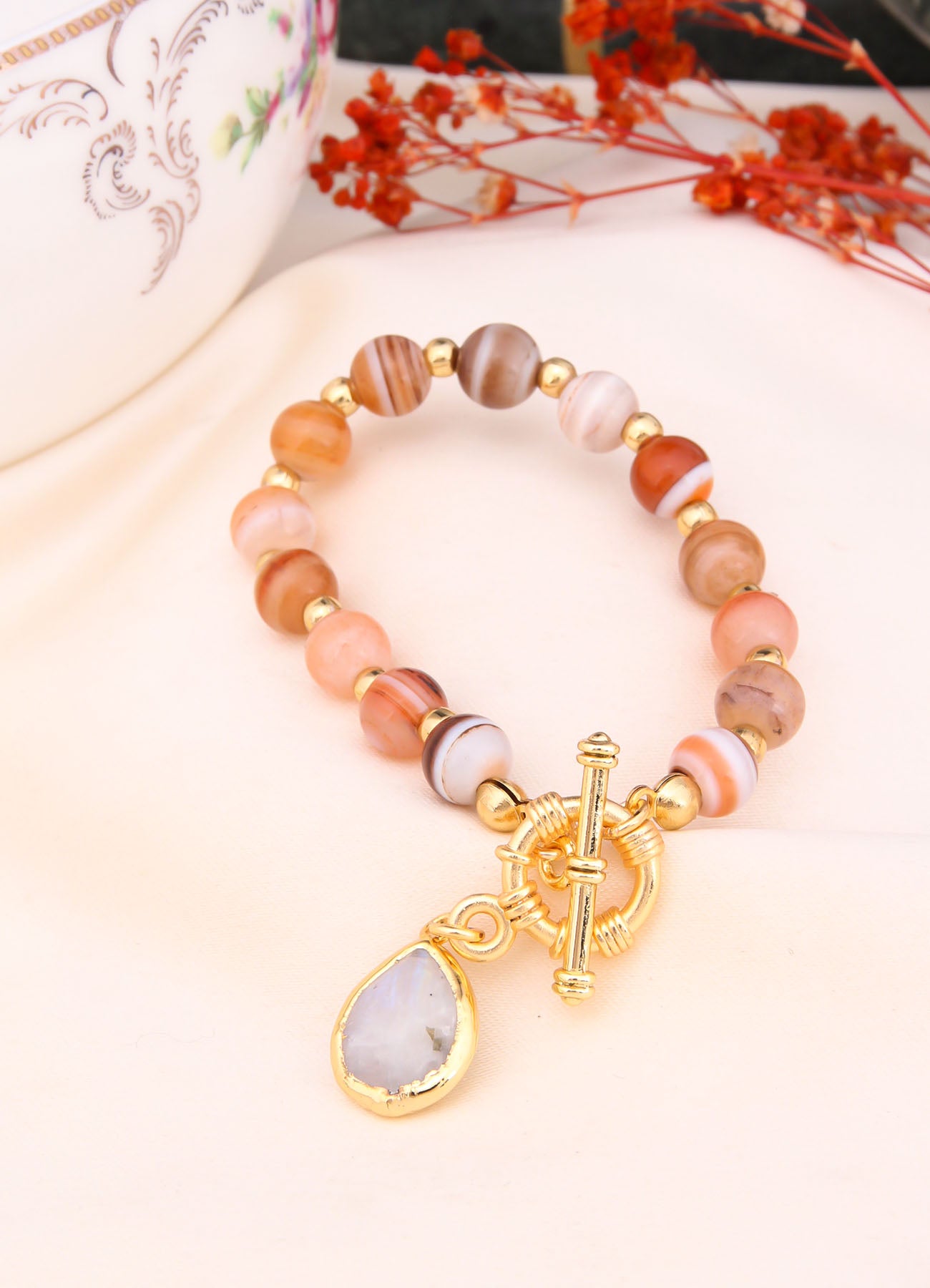 Agate & Moonstone Bracelet