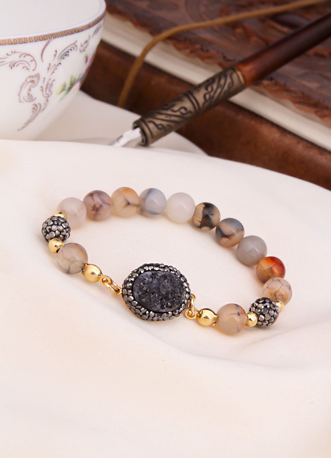 Agate & Hematite Bracelet