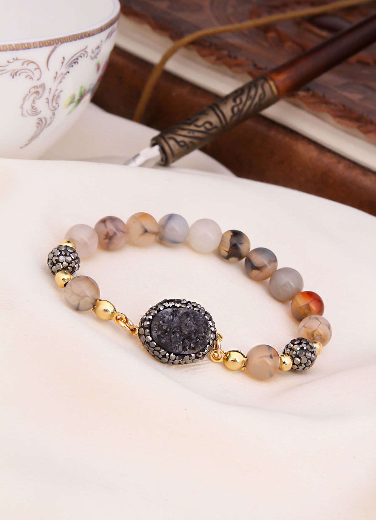 Agate & Hematite Bracelet