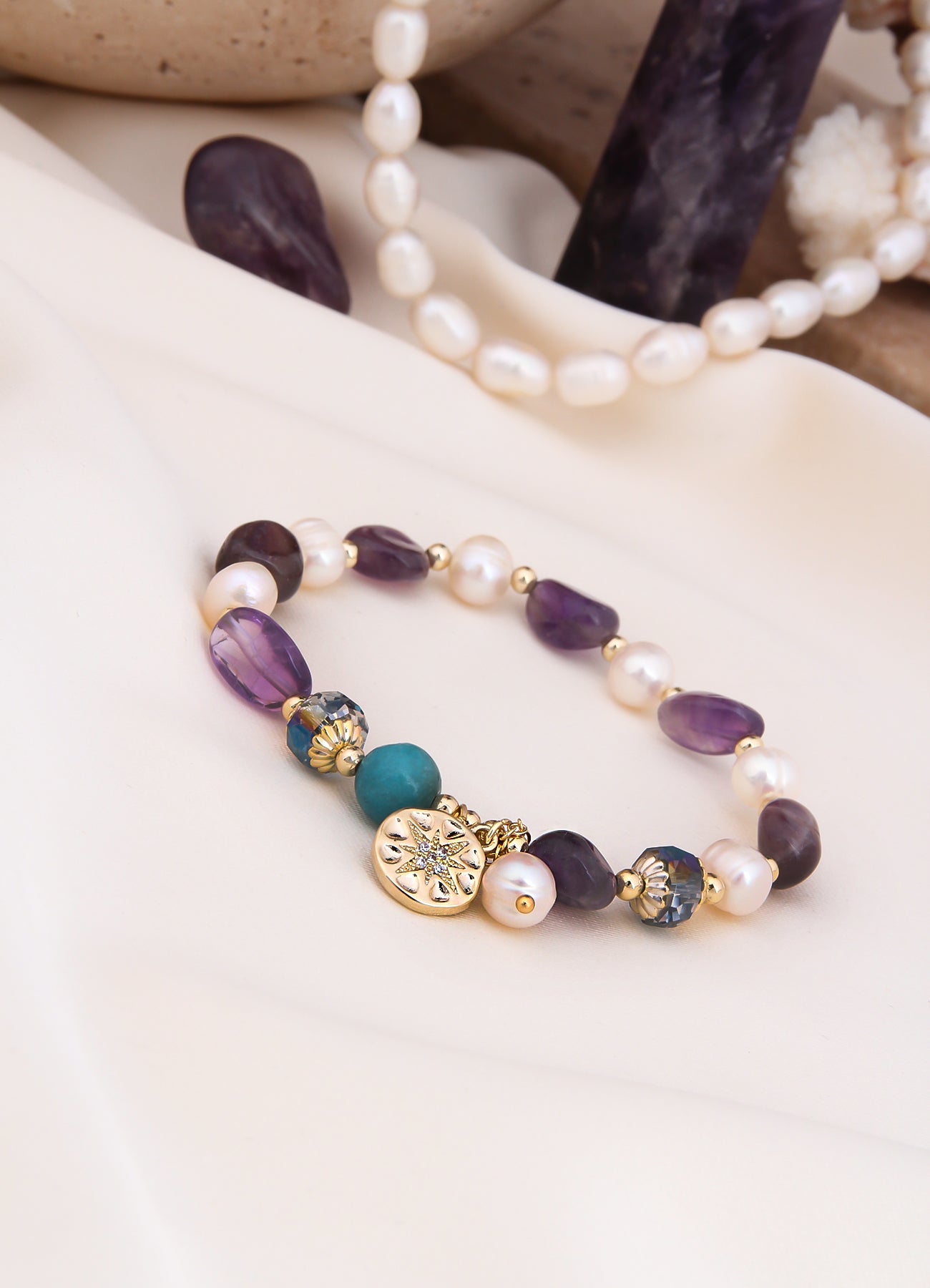 Amethyst & Pearl Bracelet