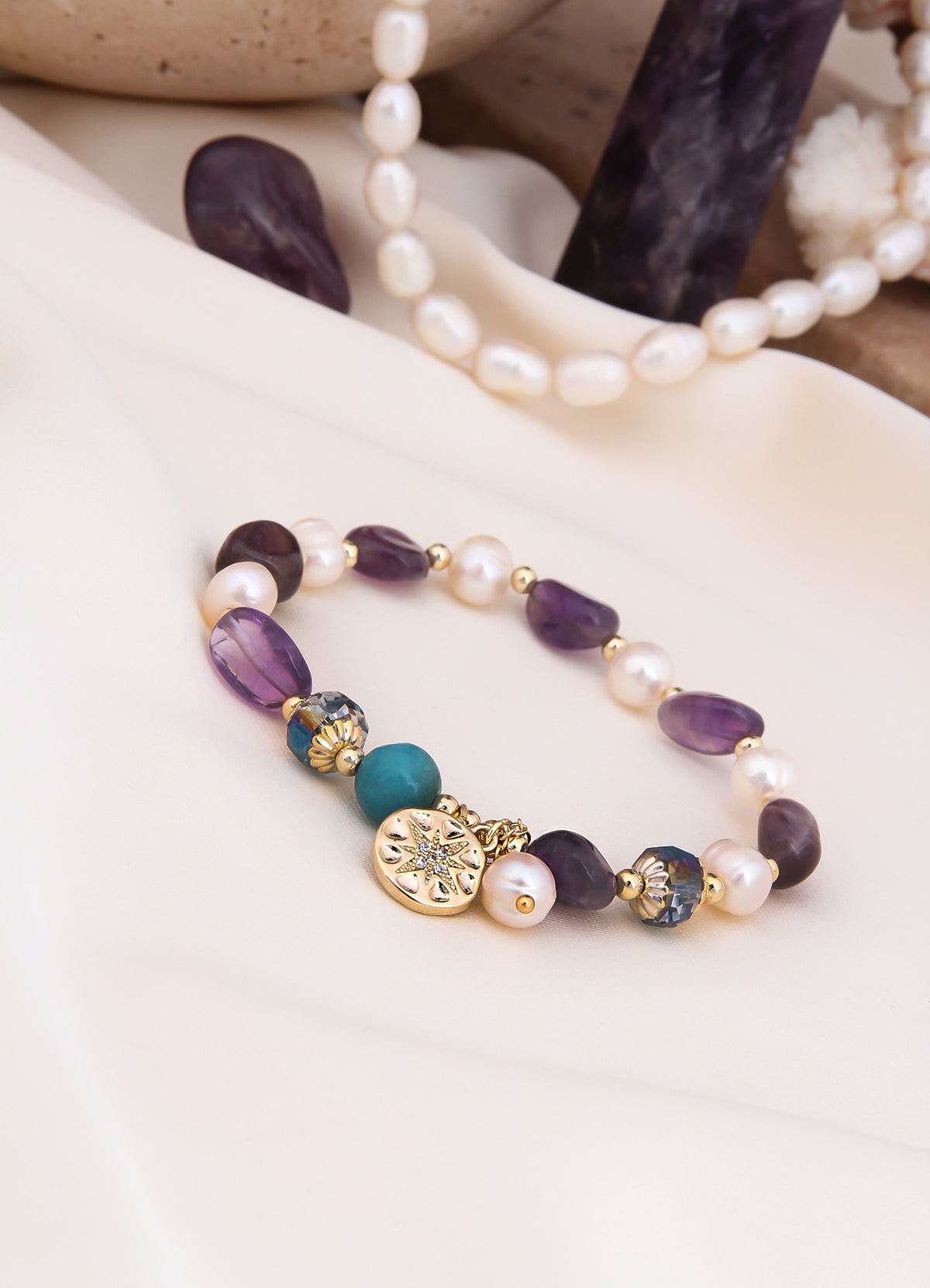 Amethyst & Pearl Bracelet