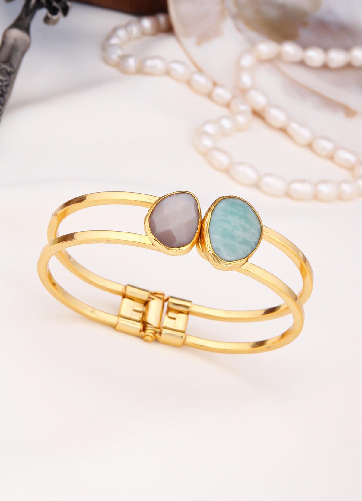 Sun Stone & Amazonite Bracelet