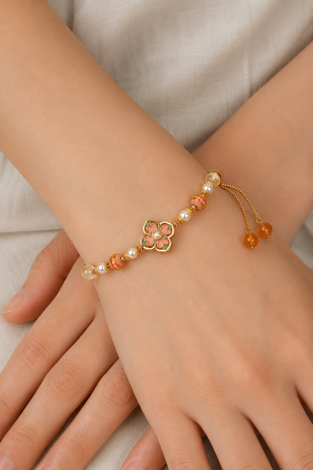 Citrine & Pearl Bracelet